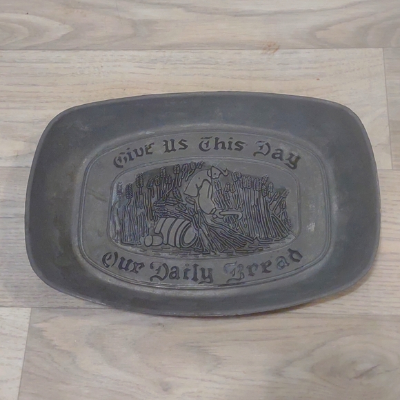 Wall plate made metal "Give us This Day Our Daily Bread"